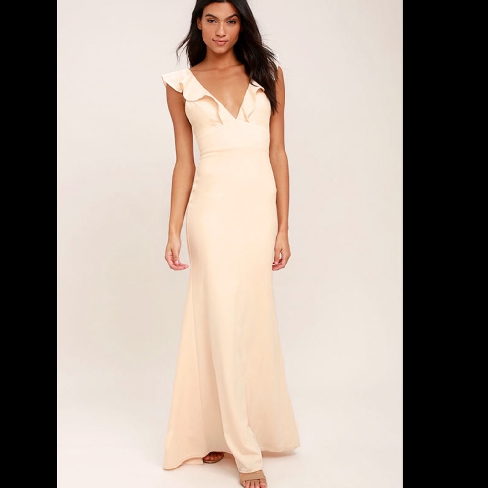 Lulus perfect opportunity gown in blush